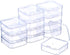 SATINIOR 12 Pack Clear Plastic Beads Storage Containers Box with Hinged Lid for Beads and More (2.12 x 2.12 x 0.79 Inch)...