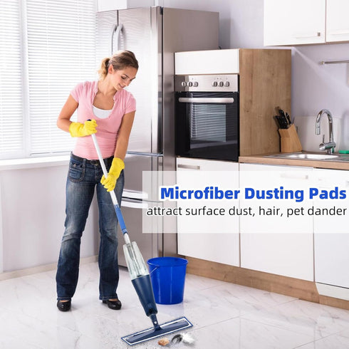 6 Pack Microfiber Dusting Pads for Bona Family of Mops, Washable & Reusable Cleaning Pad for Multi-Surface Floors...