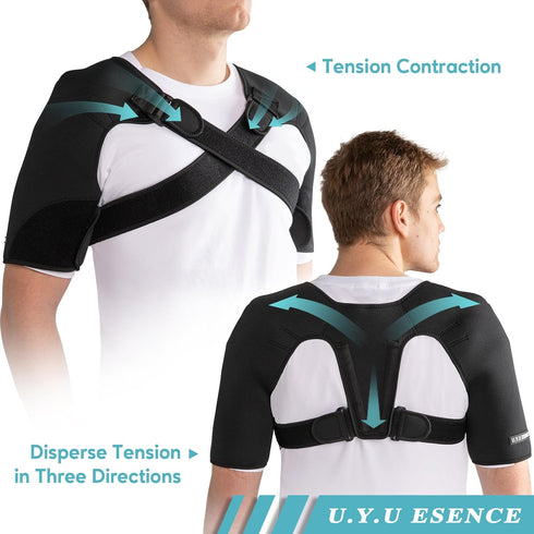 Double Shoulder Brace for Women & Men Shoulder Pain Relief Double Shoulder Support Adjustable Shoulder Brace for Rotator Cuff Frozen Shoulder,AC J...