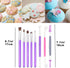WAFJAMF 8 Pcs Cake Decoration Brushes Tools Set, Cookie Decorating Supplies Kit, Food Paint Brush with Double Head Fondant Gum Paste Tool for DIY ...