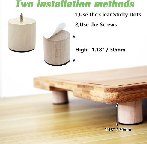 Feet for Cutting Board, Non Slip Feet Wooden Foot, Self Adhesive Feet for Cutting Board Appliance...