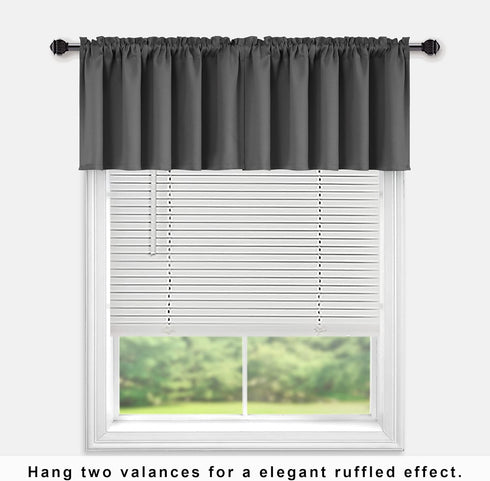 KOUFALL Basement Window Curtains,18 Inch Length Small Blackout Mini Blinds for Transom Windows Well Covers Cafe,Charcoal Dark Grey...
