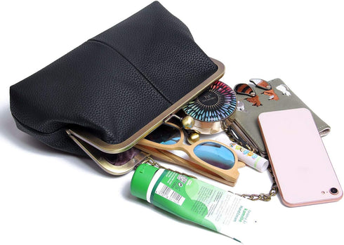 Lanpet Women Classical Kiss Lock Clutch with Chain Strap Shoulder Bag Purse Wallet...