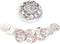 Round Rhinestone Wedding Arras with Coins Set, Silver...
