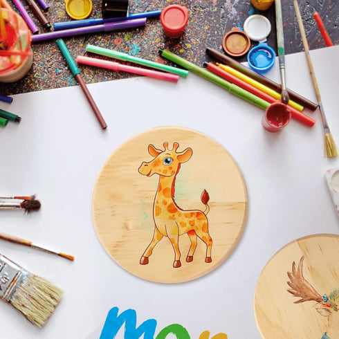 12 Pieces Unfinished Wood Coasters, GOH DODD 4 Inch Round Blank Wooden Coasters Crafts Coasters for DIY Architectural Models Drawing Painting Wood...