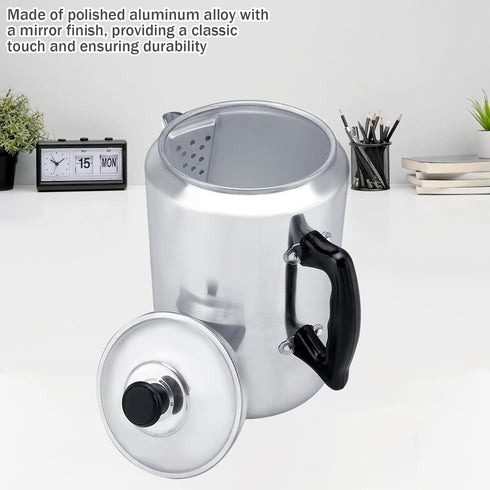 Serlium Aluminum Alloy Coffee Percolator Coffee Maker Pot Percolator Tea Kettle Stove Top Coffee Percolator with Lid for Home Outdoor...