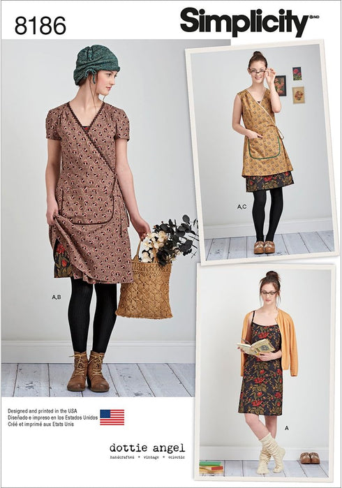 Simplicity 8186 Frock and Slip Dress Sewing Pattern for Women by Dottie Angel in Sizes P5 (12-20)...