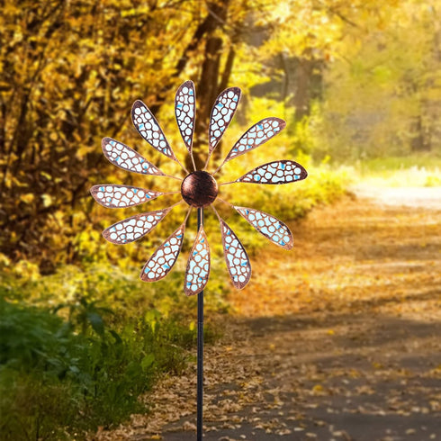 Outdoor Wind Spinner 33" Metal Wind Sculpture Waterproof Fluorescence Wind Spinners for Garden Patio Lawn Decoration...