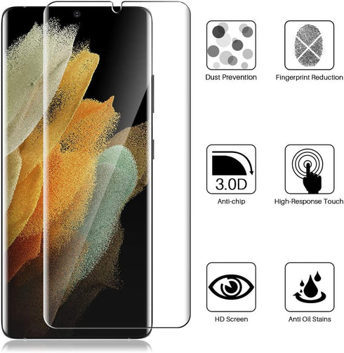 LK 3 Pack Screen Protector for Samsung Galaxy S21 Ultra, Self-Healing TPU Film, Anti-Scratch, No Bubble, Touch Sensitive, Support In-Display Finge...
