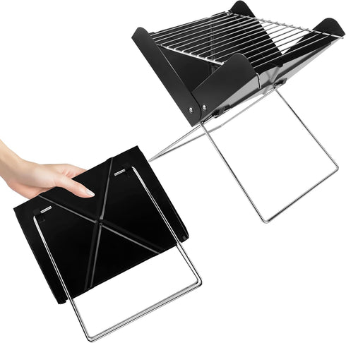 YSSOA 12” Portable Grill Charcoal Barbecue Grill - Folding Grill Notebook Shape Charcoal Grill, Detachable Collapsible, Mini Tabletop Camping Gril...