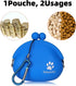 Silicone Dog Treat Pouch with Waist Carebiner, Small Treat Pouch for Pet Training, Cute Portable Treat Bag Container for Leash Darkblue, Best Gift...