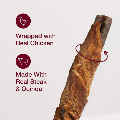 SmartBones Sticks Wrapped with Real Chicken, Steak and Quinoa Rawhide-Free Chews for Dogs, 5 Chews Per Pack, 4.4 Ounces...