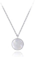 S.Leaf Sterling Silver Necklace - Dainty Mother of Pearl Choker with Pendant for Women...