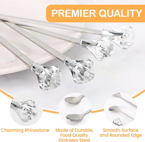 kilofly Rhinestone Party Stir Bar Spoon Value Pack, Set of 4...