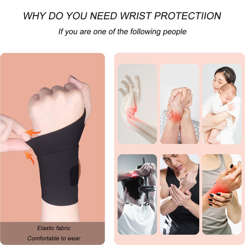 Ultra-Thin Wrist Brace Support for Carpal Tunnel, Pain Relief, Arthritis, Tendonitis, Elastic Wrist Wraps Right and Left Hands - Compression and S...