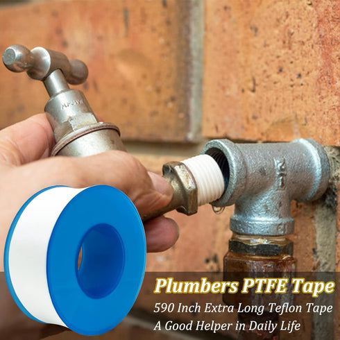 5 Rolls Premium Plumbers Tape, Teflon Tape, Plumbing Tape, Thread Seal Tape for leaks, PTFE Tape, Shower Head, Waterproof Pipe Sealant Tape, Water...