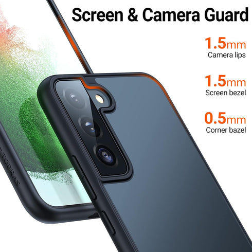TORRAS Shockproof Galaxy S22 Plus Case, Military Grade Drop Tested, Translucent Matte, Slim Protective, 5G Guardian, Black...