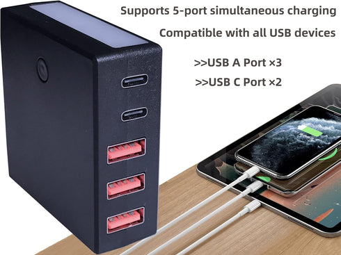 Car USB Charger Multi Port, USB C Car Charger, Cigarette Lighter USB Adapter, Compatible with iPhone Android Samsung USB Device Smart Phone Tablet...