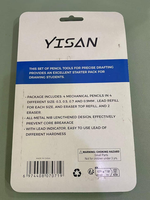 YISAN Mechanical Pencil Set 0.3 & 0.5 & 0.7 & 0.9mm,Automatic Pencil,Lead Pencils 4 PCS with Erases and Lead Refills for School Writing,Skeching,D...