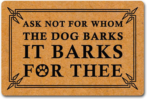 Funny Mats The Dog Barks It Barks for Thee Indoor Floor Welcome Mat for Entrance Way Rubber Back for Front Door Indoor Outdoor Cute Rugs 23.6"(L) ...