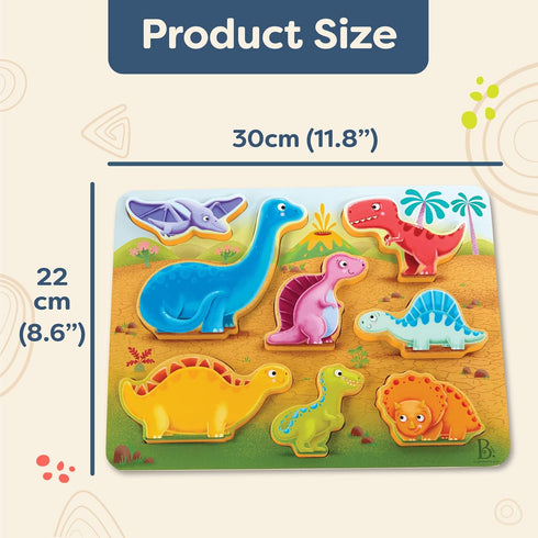 B. toys- Peek & Explore - Dinosaurs- Wooden Puzzle – Chunky Puzzle for Toddlers, Kids – Dinosaur Puzzle – Educational & Developmental Toys – 2 Yea...
