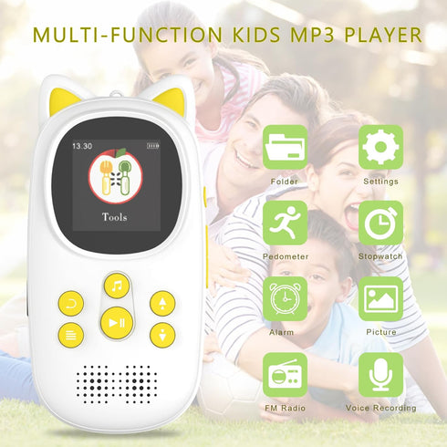 32GB MP3 Player with Bluetooth,Portable Music Player as Gifts for Kids Built-in HD Speaker Support Voice Recording Pedometer FM Radio Alarm Expand...