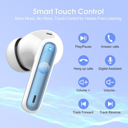 Wireless Earbuds 2024 Bluetooth 5.3 Headphones HiFi Stereo, 40H Playtime in-Ear Earbud, Bluetooth Earbuds with LED Power Display, IP7 Waterproof W...