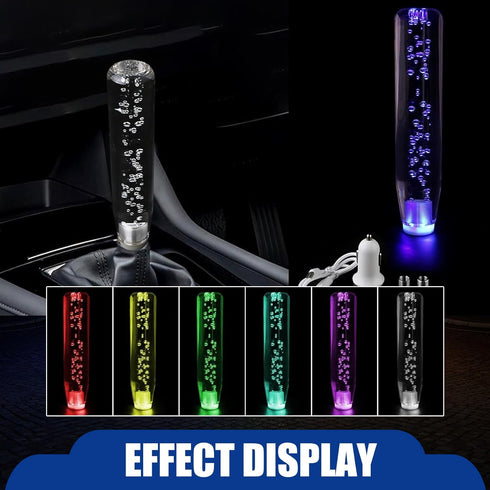 1 PC Car Personalized Gear Shift Head, LED Illuminated Crystal Bubble Shift Knob Wave Stick Head, 7.87" Cool Shift Head, Replacement Modification ...