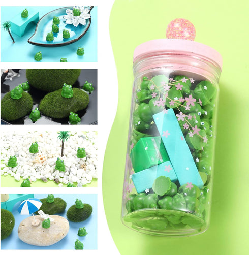 50 Pcs Mini Frog Garden Decor | Green Frog Figurines | Miniature Home Décor | Tiny Plastic Frogs | Fairy Garden Decor...
