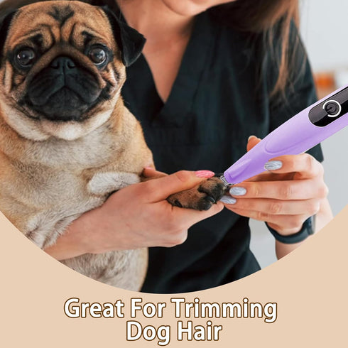 Dog Paw Trimmer with LED Light?Cordless Rechargeable Dog Clippers?Low Noise Dog and Cat Clippers?Pet Grooming Clippers Hair Trimmer...