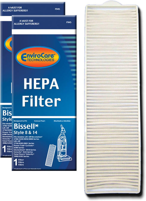 EnviroCare Premium Replacement Vacuum Cleaner Post Motor HEPA Filter Designed to Fit Bissell Style 8 & 14 Uprights 2 Filters...