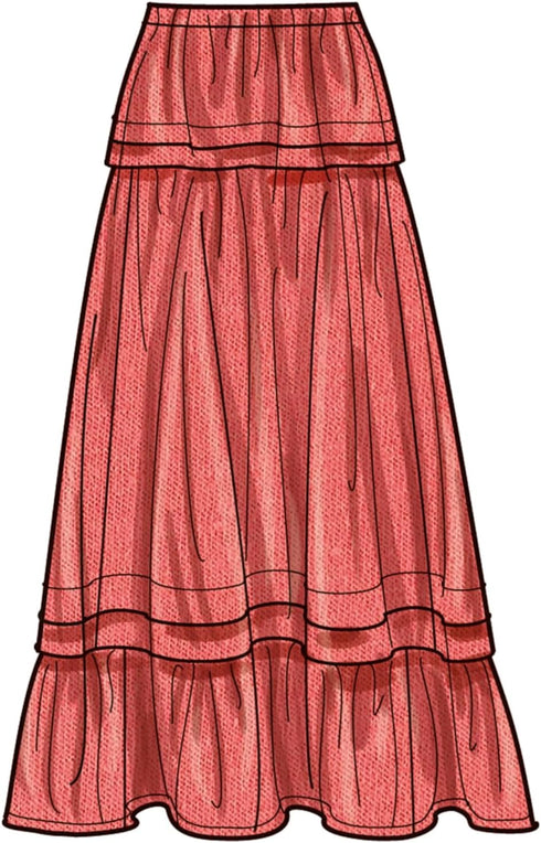 Simplicity Misses' Pull-on Skirt in Three Lengths Sewing Pattern Packet, Code S9750, Sizes 8-10-12-14-16, Multicolor...