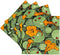 3dRose Art Nouveau Orange Nasturtium Flowers with Ladybirds - Ceramic Tile Coasters, Set of 4 (CST_216475_3)...