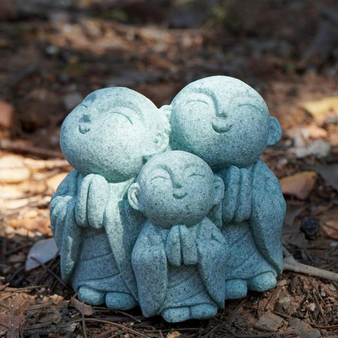 OwMell 3 Japanese Jizo Statue Stone Japanese Buddha Jizo Monk Statue Figurine Memorial Statue Aquarium Decoration Garden Outdoor Ornament 3" - Pra...