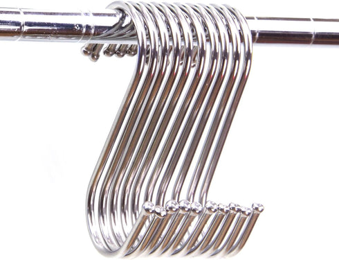 10 Pack Premium 4.5 inch Heavy Duty Stainless Steel S Hooks - S Shaped Hook - Hanger Hooks - Ideal for Hanging pots and Pans, Plants, Utensils, To...