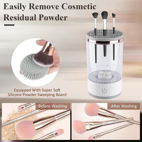 Newest Automatic makeup Brush Cleaner Machine,Electric Brushly Pro Cosmetic Spinning Brush Cleaner and Dryer, Fit for All Size Makeup Brush Access...