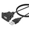 YACSEJAO USB Square Flush Mount Cable USB 2.0 Single Port Dashboard Panel Dash Mount Extension Cable with Buckle for Car Motorcycle Boat, 1m...
