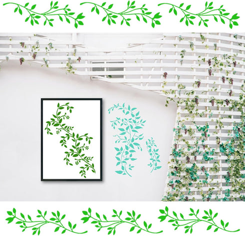 16 Inch Large Leaf Vine Ivy Branches Stencils for Painting on Walls, Reusable Wall Paintng Stencils for Furniture Canvas Wood Home Decor DIY Art C...