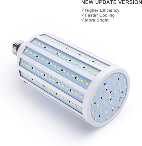 55W LED Corn Light Bulb (E39 Large Mogul Base) 5500Lm 6000K Cool White Daylight, for Metal Halide HID HPS Replacement Garage Parking Lot High Bay ...