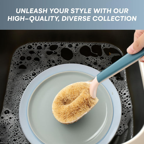 Easy Gleam | Scrub Cleaning Brushes - Hard Scrubber for Cast Iron Cookware - Durable Material with Natural Hard Sisal Bristles - Versatile for Hou...