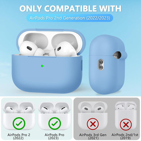 for AirPods Pro 2nd Generation Case (2022/2023) with Cleaner Kit,Soft Silicone Protective Case for Apple AirPod Pro 2 Gen Case Cover for Women Men...