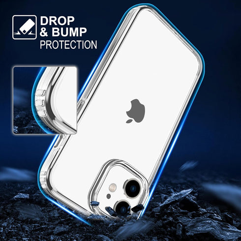 TENOC Phone Case Compatible with iPhone 12 Mini, Clear Case Non-Yellowing Protective Bumper Hard Back Cover for 5.4 Inch...