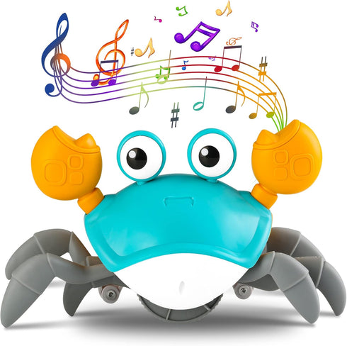 Hirger Crawling Crab Baby Toy: Tummy Time Toys for Infant 3 6 9 12 18 Months - Walking Dancing Crab for Toddler 1 2 3 4 Year Old - Music Birthday ...