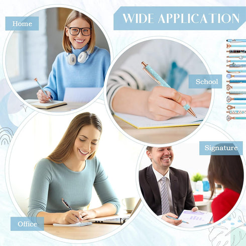 16 Pcs Ballpoint Pens Set Metal Crystal Diamond Pen Glitter Pens for Journaling Pretty Cute Pens Black Ink Retractable Fancy Pens Gifts for Women ...