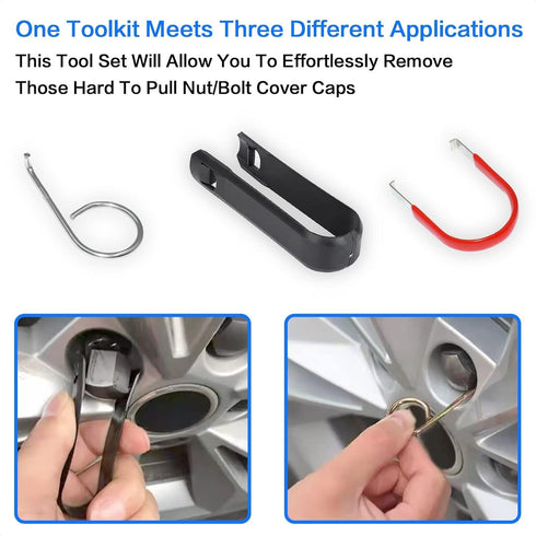 Pack of 3 Type Car Wheel Hub Bolt Nut Cover Removal Tool Nut Caps Lug Puller Fit for Audi & VW or Any Vehicle...