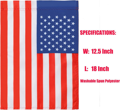 American Garden Flag 12 x 18 Inch,Patriotic Double Sided Polyester Printed Flag,USA ResidentialYard|Garden Decor,American Flag Garden Flag(2 Pcs S...