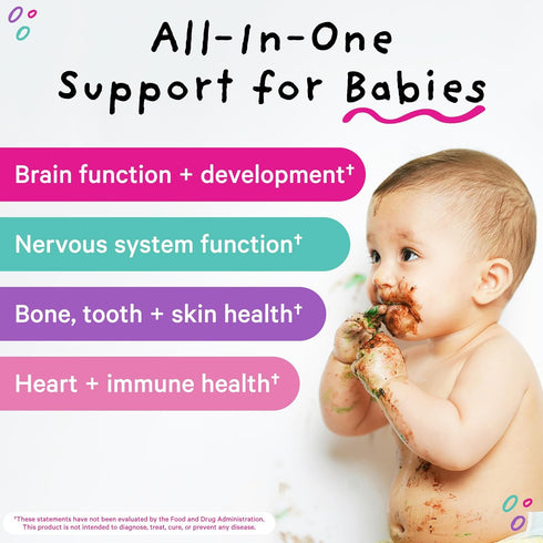 Pink Stork Baby Liquid Multivitamin Drops, Baby & Toddler Vitamin Drops with DHA, Vitamin C, D, B12 and Choline to Support Brain Health and Immune...