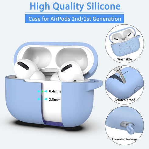 for AirPod Pro Case Cover, Military Grade Anti-Fall Soft Silicone Shock-Absorbing Protective AirPod Pro 2nd/1st Generation Case with Keychain and ...