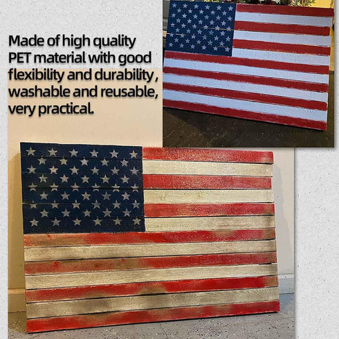 6 Pieces 50 Star Stencils for American Flag Plastic Star Stencil Template for Painting on Wood Crafts Fabric Paper Airbrush Wall Art Reusable 50 S...