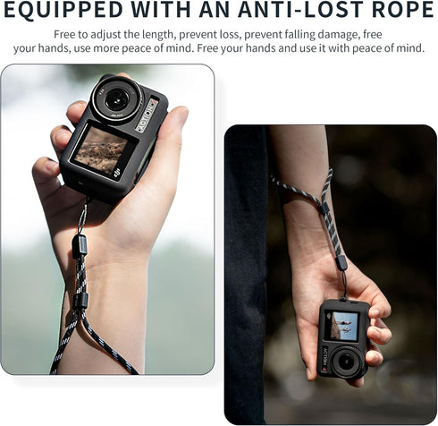 Silicone Protective Sleeve Cover for DJI Osmo Action 4/Action 3 Camera Len Protector Cap Osmo Action 3/4 Camera Accessories with anti-lost rope...